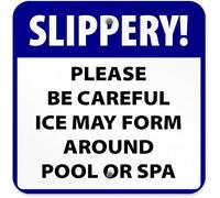 TammieLove Slippery! Please Be Careful Ice May from Around Pool Or Spa Targa in metallo 30,5 x 30,5 cm