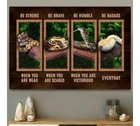 TammieLove Targa decorativa da parete in latta con scritta in inglese "Ball Python Be Strong Be Brave Be Humble Be Badass For Home Garden" (lingua italiana non garantita), 20,3 x 30,5 cm
