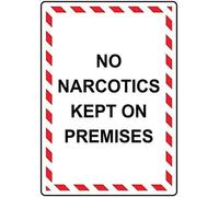 TammieLove Targa decorativa per la casa, scritta "No Narcotics Kept On Premises Corati", in metallo, 20,3 x 30,5 cm
