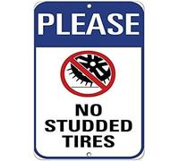 TammieLove Targa in latta con scritta "Please No Studded Tires Traffic Sign Warning 20,3 x 30,5 cm, TinSignEUa31443