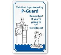 TammieLove Targa in latta con scritta "This Pool is Protected by P Guard Remember If You P We Will See Warning 20,3 x 30,5 cm