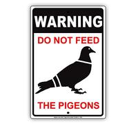 TammieLove Targa in metallo 20,3 x 30,5 cm, avviso "Do Not Feed The Pigeons with Graphic Outdoor Park Rule Alert Attenzione Attenzione Avviso Avviso di avvertimento Alluminio Metallo Stagno 20,3 x 12