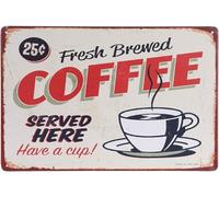 TammieLove Targa in metallo, 20,3 x 30,5 cm, con scritta "Fresh Brewed Coffee Served Here