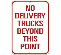 TammieLove Targa in metallo 20,3 x 30,5 cm, con scritta "No Delivery Trucks Beyod This Point", cartello stradale divertente, cartello in metallo, cartello di avvertimento, targa in latta, cartello per