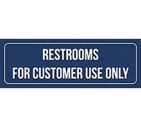 TammieLove, Targa in Metallo Blu e Bianco con Scritta Restroom Customer Use Only, 20,3 x 30,5 cm