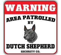 TammieLove Targa in metallo con cane pastore olandese che attraversa la sicurezza, 30,5 x 30,5 cm, TinSign12X12a5464