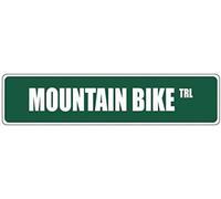 TammieLove Targa in metallo con mountain bike cartello stradale divertente decorazione da parete garage cartello parcheggio 40 x 10 cm, Tinsign4x16a17314