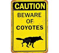 TammieLove Targa in metallo con scritta "Beware of Coyotes" 20,3 x 30,5 cm