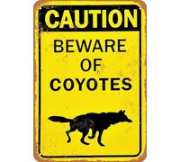 TammieLove Targa in metallo con scritta "Beware of Coyotes" (lingua italiana non garantita), 20,3 x 30,5 cm, Tinsigneua66404