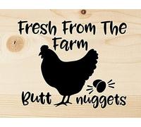 TammieLove Targa in metallo con scritta "Fresh from The Farm", divertente motivo "Butt Nuggets Cutting File", 20,3 x 30,5 cm