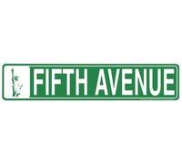 TammieLove Targa in metallo con scritta in lingua inglese "Five Avenue Street 5th EmboSed", New York Road Broadway, NY Street, 10,2 x 40,6 cm, TinSign4X16a7653