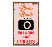 TammieLove Targa in metallo con scritta in lingua inglese "Grab A Prop and Strike A Pose", 20,3 x 30,5 cm