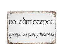 TammieLove Targa in metallo con scritta in lingua inglese "No Admittance Except On Party", stile retrò, vintage, decorazione da parete, 20,3 x 30,5 cm