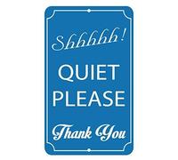 TammieLove - Targa in Metallo con Scritta Shhh Quiet Please Thank You, 20,3 x 30,5 cm