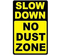 TammieLove Targa in metallo con scritta "Slow Down No Dust Zone - Help Keep Dust Level Low On Dirt Roads", stile retrò, vintage, in metallo, decorazione da parete, 20,3 x 30,5 cm