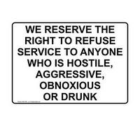 TammieLove Targa in metallo con scritta "We Reserve The Right to Refuse Service to Anyone" (lingua italiana non garantita), 20 x 30 cm, decorazione da parete
