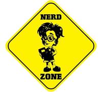 TammieLove Targa in metallo da parete in metallo con scritta "Nerd Zone Crossing Style A", 30,5 x 30,5 cm