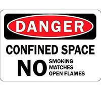 TammieLove Targa in metallo in alluminio, 20,3 x 30,5 cm, scritta "Danger Confined Space No Smoking Matches Open Flames"