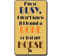 TammieLove Targa per porta della camera da letto, con scritta in inglese "I'm So Busy I Don't Know If I Found A Rope Or Lost My Horse", in latta, 20,3 x 30,5