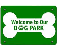 TammieLove Targa vintage in latta con scritta "Welcome To Our Dog Park", decorazione da parete con scritta "Welcome To Our Dog Park", decorazione da parete con birra, poster unico per bar e bevande