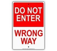 TammieLove Tinsigneua24596 Targa in latta con scritta in inglese "Do Enter Wrong Way Turn Around Warning Notice", in alluminio, decorazione per sala da pranzo, cucina, 20,3 x 30,5 cm