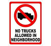 TammieLove TinSignEUa25561 - Cartello di avvertimento per recinzione, con scritta "No Trucks Allowed In Neighborhood Keep Delivery Vehicles Out", segnale metallico per fr, 20,3 x 30,5 cm
