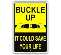TammieLove Tinsigneua33890 - Targa in metallo con fibbia e scritta "Buckle Up It Could Save Your Life", 20,3 x 30,5 cm