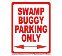 TammieLove Tinsigneua38992 - Targa in metallo con scritta "Swamp Buggy Parking Only", decorazione per barche e campi di pesci, 20,3 x 30,5 cm