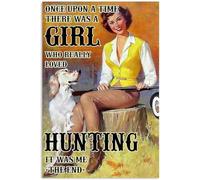 TammieLove Tinsigneua42982 Targa decorativa da parete in latta con scritta "Once Upon A Time Girl Hunting Home Girl for Home Garden" (lingua italiana non garantita)