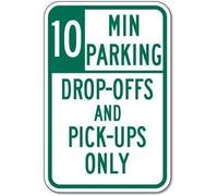 TammieLove TinSignEUa65258 - Targa in metallo con scritta in lingua inglese "10 Minute Parking Drop-Offs And Pick-up Only", stile vintage, per casa, caffè, birra, bevande, bar, 20,3 x 30,5 cm