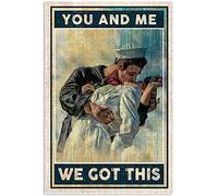 TammieLove TinSignTammieLoveA109 - Targa in metallo vintage con scritta "You and Me We Got This Sailor Kissing Nurse", 20,3 x 30,5 cm