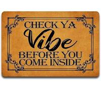 TammieLove TinSignTammieLoveA1935 - Targa in metallo con scritta "Check Ya Vibe Before You Come Inside", stile retrò, vintage, in metallo, 20,3 x 30,5 cm