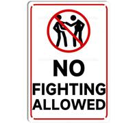 TammieLove Tinsigntammielovea2492 - Targa in metallo con scritta in lingua inglese "No Fighting Allowed Warning", stile vintage, 20,3 x 30,5 cm