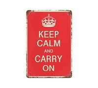 TammieLove TinSignTammieLoveA2573 - Targa in metallo con scritta "Keep Calm And Carry On", in metallo, 20,3 x 30,5 cm