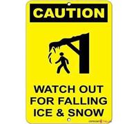 TammieLove TinSignTammieLoveA2933 - Targa in metallo con scritta in lingua inglese "Warning Out For Falling Ice & Snow Hazard", stile retrò, vintage, in metallo, decorazione da parete, 20,3 x 30,5 cm