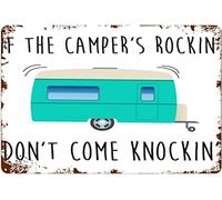 TammieLove TinSignTammieLoveA6003 - Targa in metallo con scritta in inglese "If The Camper Is Rocking Don'T Come Knocking", stile retrò, vintage, in metallo, 20,3 x 30,5 cm