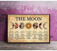 TammieLove Wild Flower The Moon Poster orizzontale The Lunar Phase Poster Moon Phase Moon Lovers vintage poster decorazione per la casa targa in metallo 20,3 x 30,5 cm