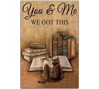 TammieLove You and Me We Got This - Targa in metallo con gatto classico e divertente, stile retrò, vintage, in metallo, decorazione da parete, 20,3 x 30,5 cm