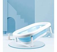 TAMNAN Vasca da Bagno Pieghevole for Bambini Lavabo Doccia Portatile Pieghevole for Neonati con Tappi di Scarico Bordi Lisci Design Inferiore Antiscivolo (Color : Blue)