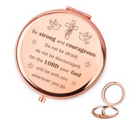 Tamnioa Idee Regalo Donna Natale Regalo Cristianos Compleanno Regali Donne Originale Utile, Specchietto da Borsetta Specchio da Viaggio Oro Rosa Specchio Trucco Ingranditore Specchietto Doppio Regali