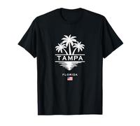 Tampa Florida USA FL Bandiera Americana Palme Maglietta