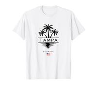 Tampa Florida USA FL Retro Bandiera Americana Palme Maglietta