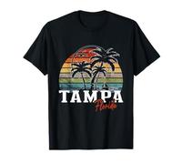 Tampa Florida USA FL Retro Bandiera Americana Palme Maglietta