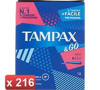 TAMPAX 216 PEZZI - TAMPAX & GO MINI PZ.18 IN 12 CONFEZIONI cura casa e persona