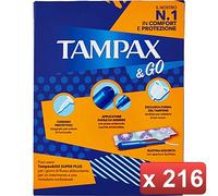 TAMPAX 216 PEZZI - TAMPAX & GO SUPER PLUS PZ.18 IN 12 CONFEZIONI cura casa e per
