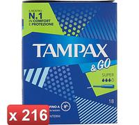 TAMPAX 216 PEZZI - TAMPAX & GO SUPER PZ.18 IN 12 CONFEZIONI cura casa e persona