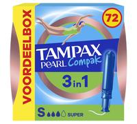 Tampax Compak Pearl tamponi con applicatore Super formato Eco 72 tasche singole