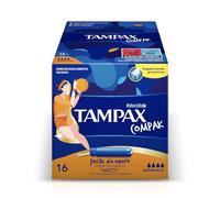 TAMPAX COMPAK Super Plus - 16 Assorbenti Interni Tascabili con Applicatore in Plastica, Doppio Bordo Protettivo, Ginecologicamente Testati, Senza Profumi, Ideali per Flusso Abbondante