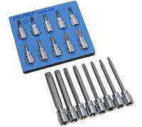 Tamper Torx Star Bit prese corte ed extra lunghe 3/8" dr T10 - T60 antimanomi...