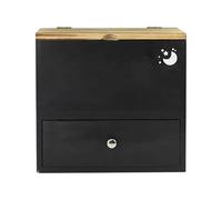 Tampon Holder, Pad Organizer, Wooden Dispenser, Compact Storage Box, Rustic Bathroom Décor Countertop Organization for Toilet, Guest Room, Vanity, Spa Use, 9.41x8.9x5.59 Inches